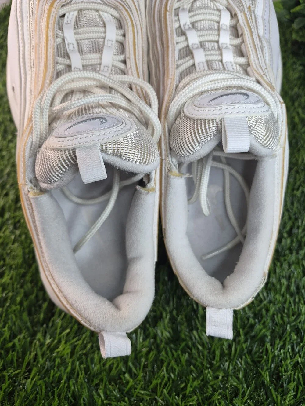 Nike Air Max 97 White Metallic Silver Men’s Size 8 921826-101 Sneakers